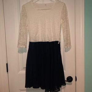 White and navy dress